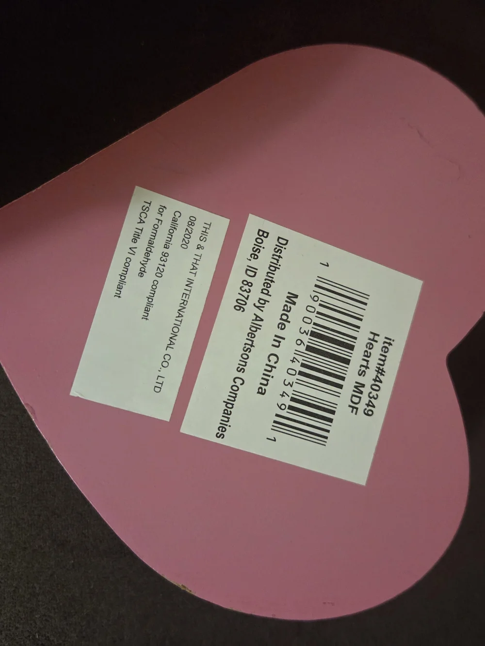 Cutie Pie Pink Heart Wood Decor